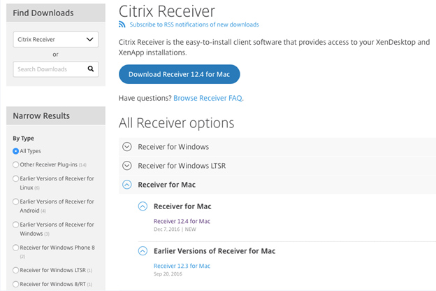 instructions downloading citrix receiver for mac